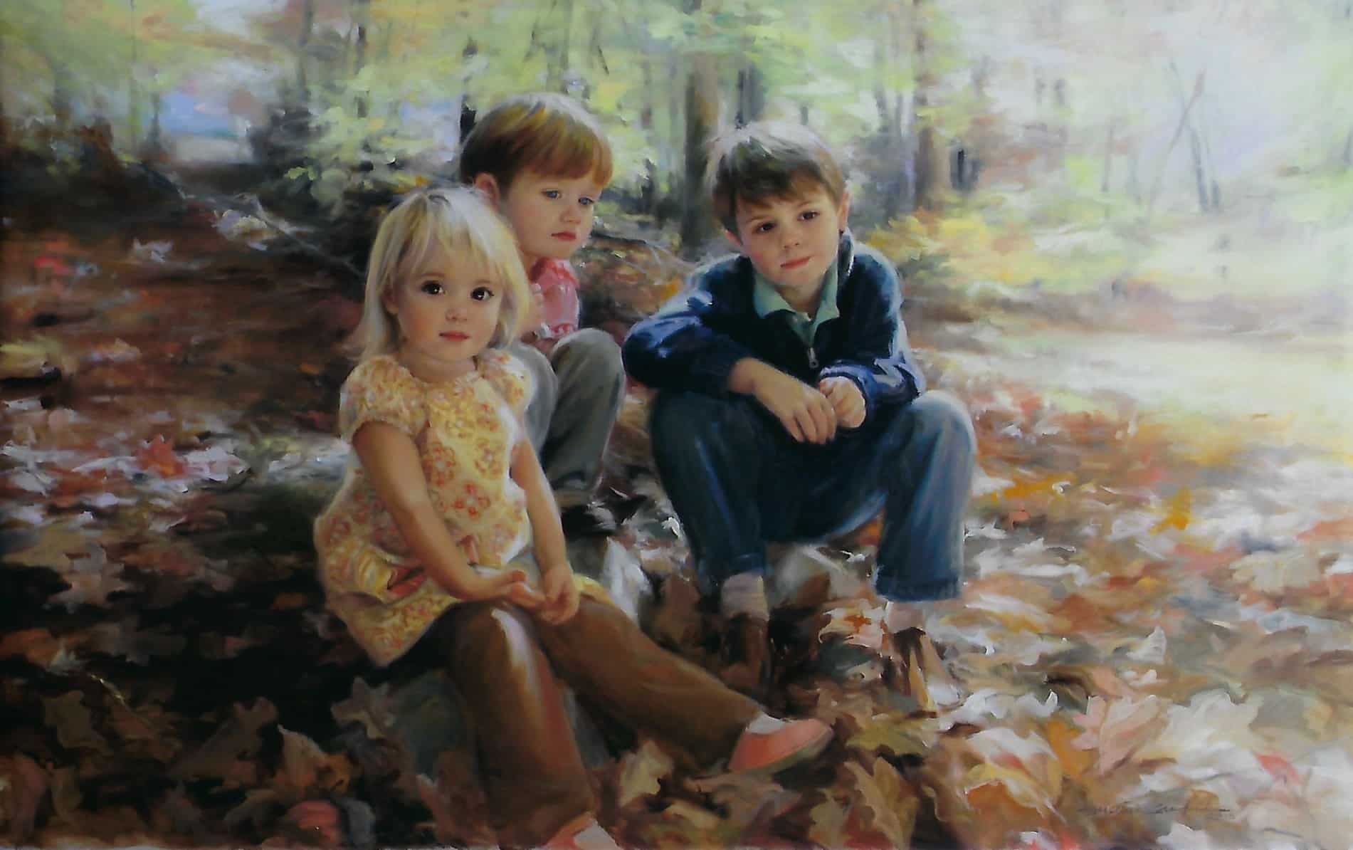 Sibling Portrait in the Woods